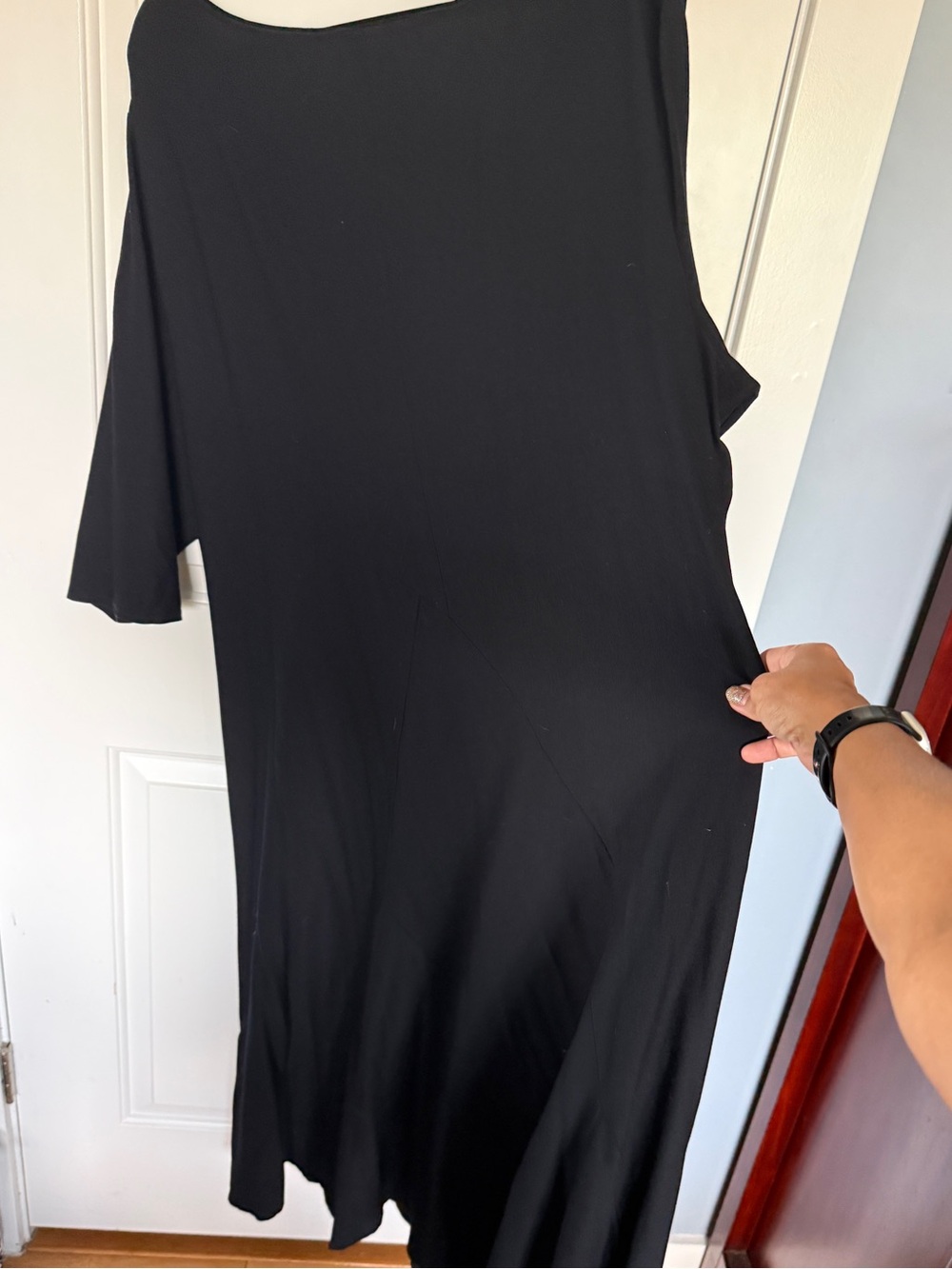 Eileen Fisher Woman 3X Black Rayon Jersey Maxi Dress Made in USA - Picture 2 of 4